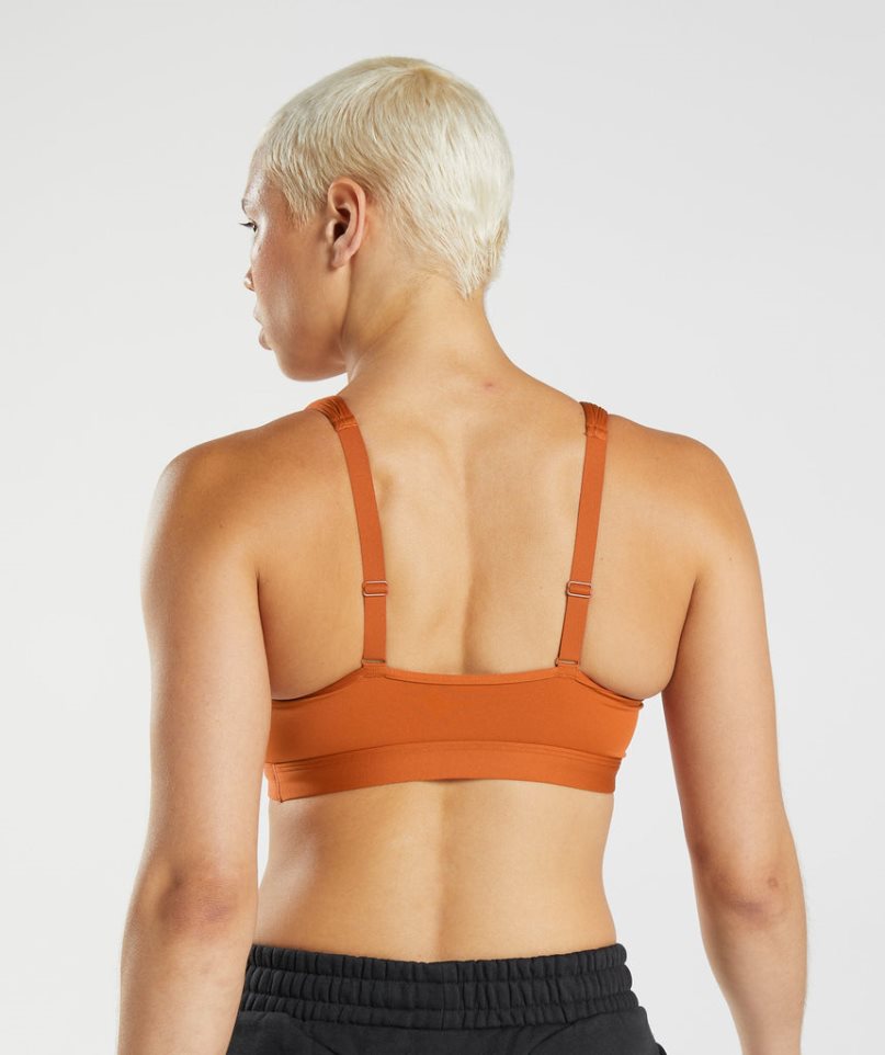 Women's Gymshark Scoop Neck Sports Bra Brown | NZ 1KDAFB